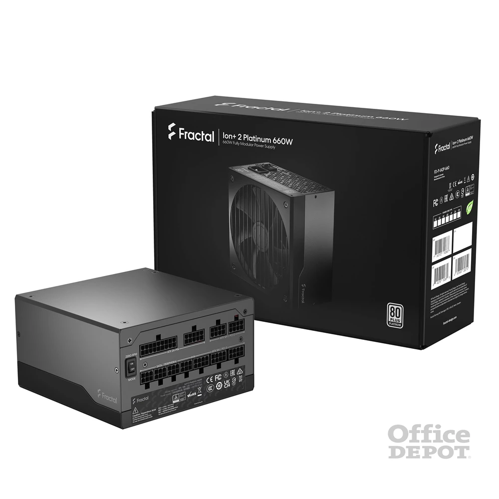 Fractal Design Ion+ 2 650W (660W) 80+ Platinum ventillátorral moduláris dobozos tápegység