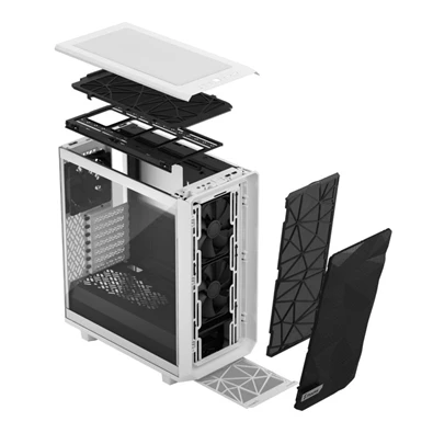 Fractal Design Meshify 2 Compact Fehér ablakos (Táp nélküli) ATX ház Fractal Design Meshify 2 Compact Fehér ablakos (Táp nélküli) ATX ház