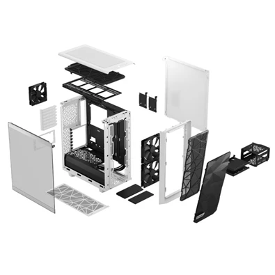 Fractal Design Meshify 2 Compact Fehér ablakos (Táp nélküli) ATX ház Fractal Design Meshify 2 Compact Fehér ablakos (Táp nélküli) ATX ház