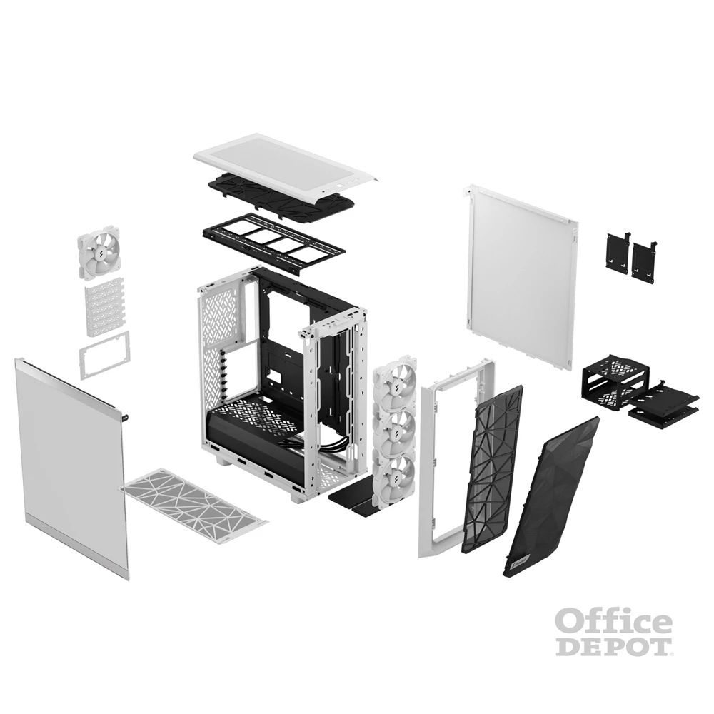 Fractal Design Meshify 2 Compact RGB fehér (táp nélküli) ablakos ATX ház