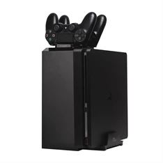 FroggieX FX-P4-C1-B Charge & Disc Tower PS4 dual töltőállomás + lemez tartó állvány FroggieX FX-P4-C1-B Charge & Disc Tower PS4 dual töltőállomás + lemez tartó állvány