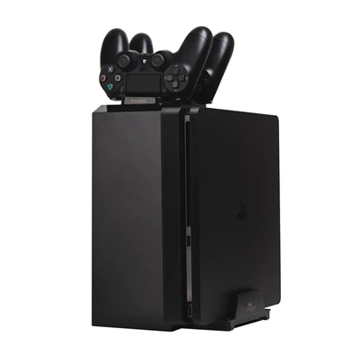 FroggieX FX-P4-C1-B Charge & Disc Tower PS4 dual töltőállomás + lemez tartó állvány FroggieX FX-P4-C1-B Charge & Disc Tower PS4 dual töltőállomás + lemez tartó állvány