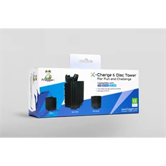 FroggieX FX-P4-C1-B Charge & Disc Tower PS4 dual töltőállomás + lemez tartó állvány FroggieX FX-P4-C1-B Charge & Disc Tower PS4 dual töltőállomás + lemez tartó állvány