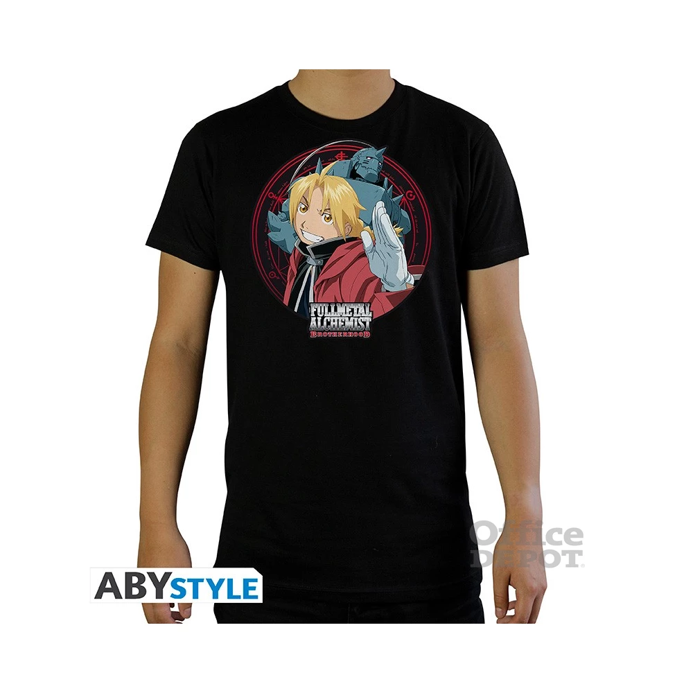 Fullmetal Alchemist "Ed & Al" fekete féri póló, L méret
