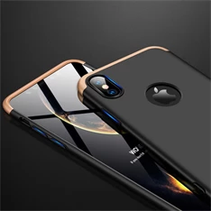 GKK GK0261 Apple iPhone XS Max hátlap - GKK 360 Full Protection 3in1 - Logo - fekete/arany GKK GK0261 Apple iPhone XS Max hátlap - GKK 360 Full Protection 3in1 - Logo - fekete/arany