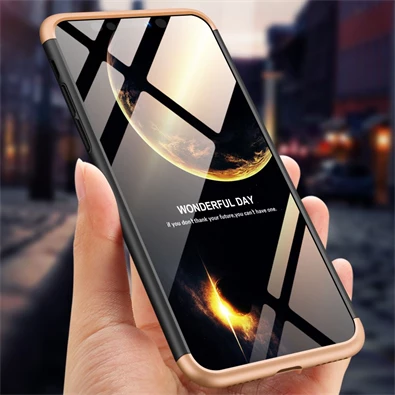 GKK GK0261 Apple iPhone XS Max hátlap - GKK 360 Full Protection 3in1 - Logo - fekete/arany GKK GK0261 Apple iPhone XS Max hátlap - GKK 360 Full Protection 3in1 - Logo - fekete/arany