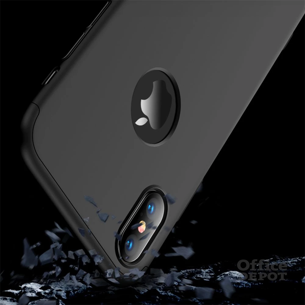 GKK GK0273 Apple iPhone XS Max hátlap - GKK 360 Full Protection 3in1 - Logo - fekete