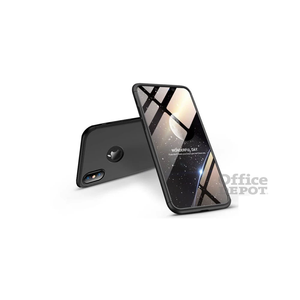 GKK GK0273 Apple iPhone XS Max hátlap - GKK 360 Full Protection 3in1 - Logo - fekete