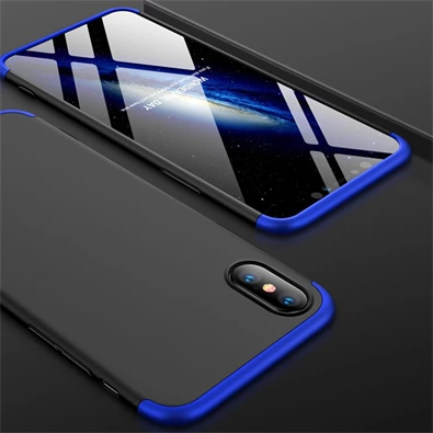 GKK GK0279 Apple iPhone XS Max hátlap - GKK 360 Full Protection 3in1 - fekete/kék GKK GK0279 Apple iPhone XS Max hátlap - GKK 360 Full Protection 3in1 - fekete/kék