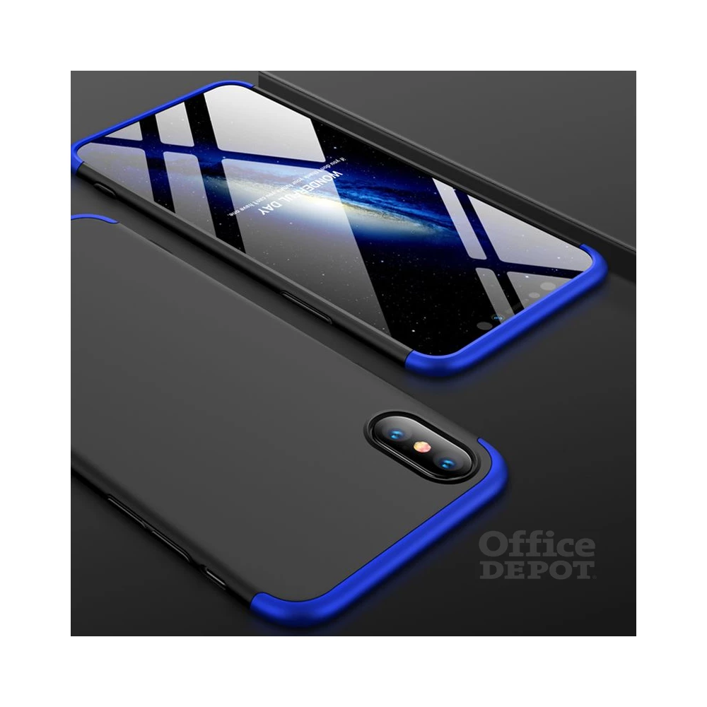 GKK GK0279 Apple iPhone XS Max hátlap - GKK 360 Full Protection 3in1 - fekete/kék