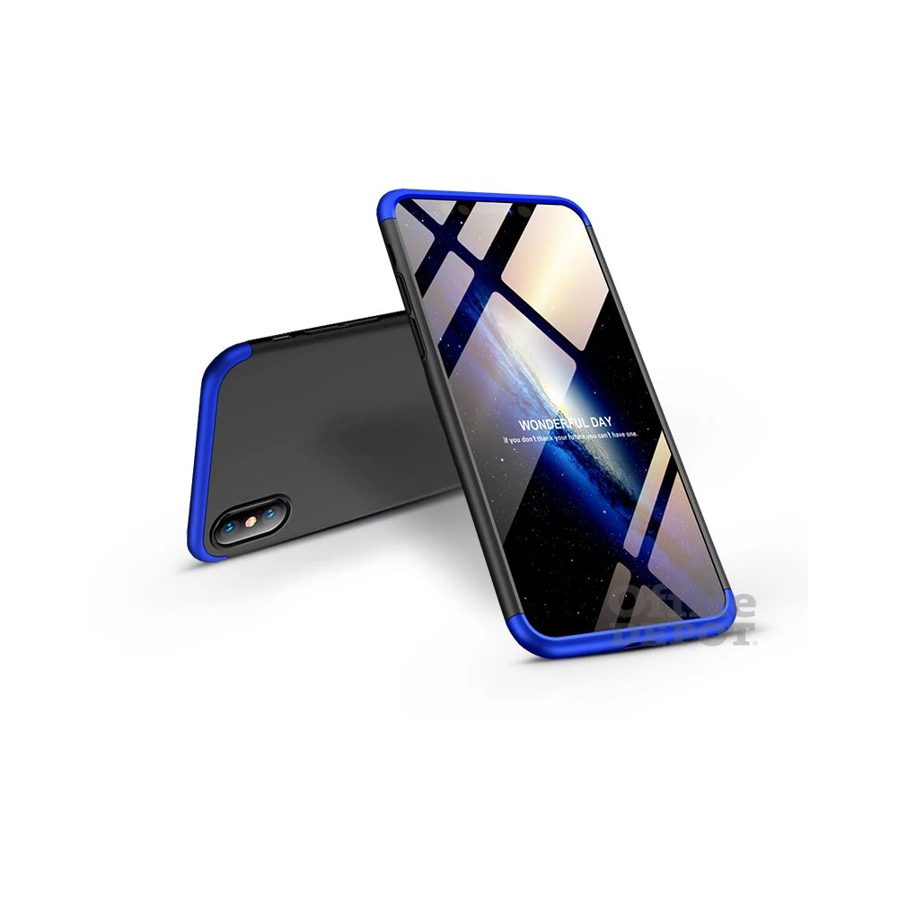 GKK GK0279 Apple iPhone XS Max hátlap - GKK 360 Full Protection 3in1 - fekete/kék