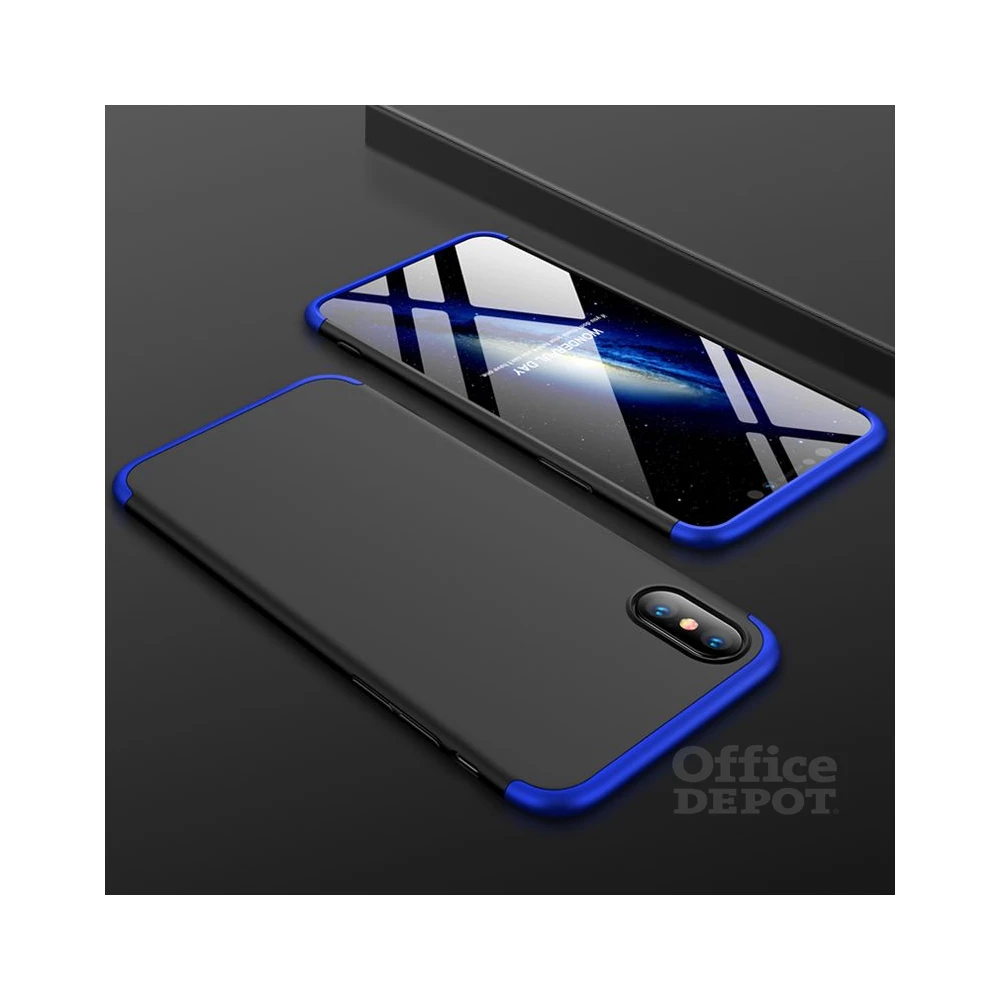 GKK GK0279 Apple iPhone XS Max hátlap - GKK 360 Full Protection 3in1 - fekete/kék