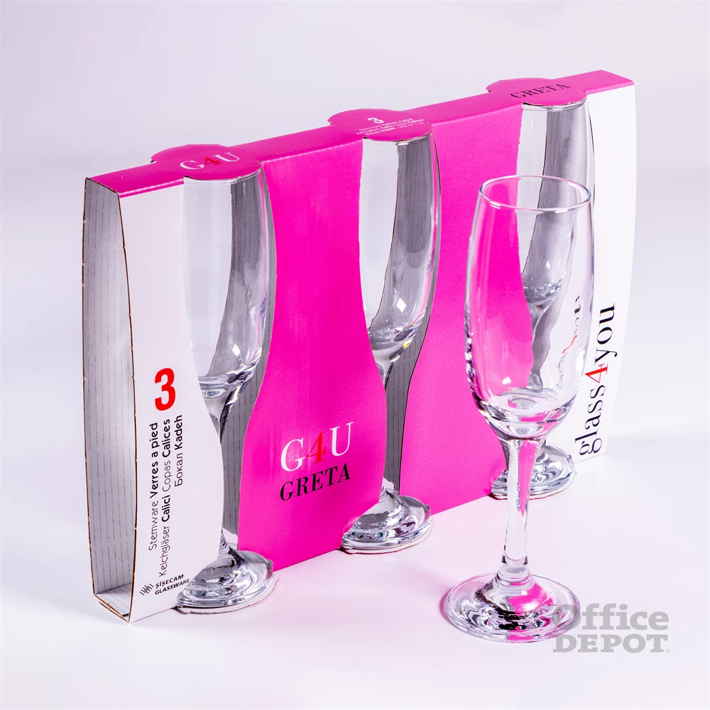 GLASS 4 YOU Greta Champagne 210ml pezsgős pohár szett 3 darabos