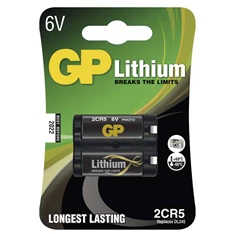 GP 2CR5 Lithium 6V 1db/bliszter fotó elem GP 2CR5 Lithium 6V 1db/bliszter fotó elem