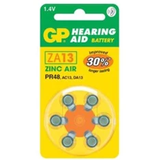 GP Hearing Aid ZA13 (7000ZD, PR48) Cink-levegő hallókészülék elem 6db/bliszter GP Hearing Aid ZA13 (7000ZD, PR48) Cink-levegő hallókészülék elem 6db/bliszter