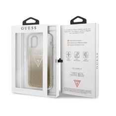GUESS iPhone 11 Pro Max csillámos folyadékos háromszöges arany TPU tok GUESS iPhone 11 Pro Max csillámos folyadékos háromszöges arany TPU tok
