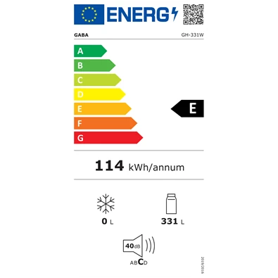 Gaba GH-331W 331 L egyajtós hűtőszekrény Gaba GH-331W 331 L egyajtós hűtőszekrény