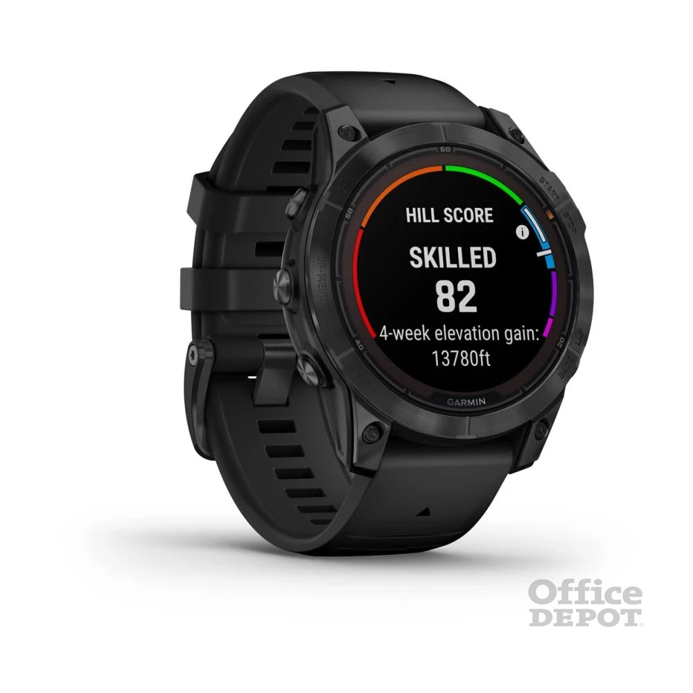 Garmin Fenix 7 Pro Solar, szürke, fekete szilikon szíjjal okosóra