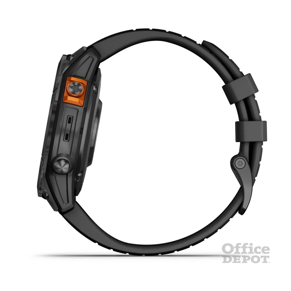 Garmin Fenix 7 Pro Solar, szürke, fekete szilikon szíjjal okosóra