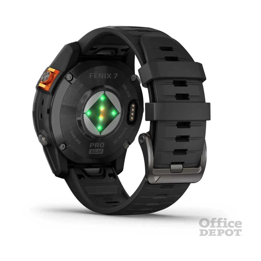 Garmin Fenix 7 Pro Solar, szürke, fekete szilikon szíjjal okosóra