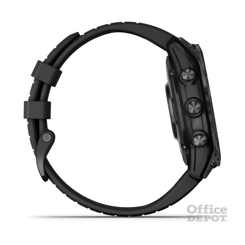 Garmin Fenix 7 Pro Solar, szürke, fekete szilikon szíjjal okosóra