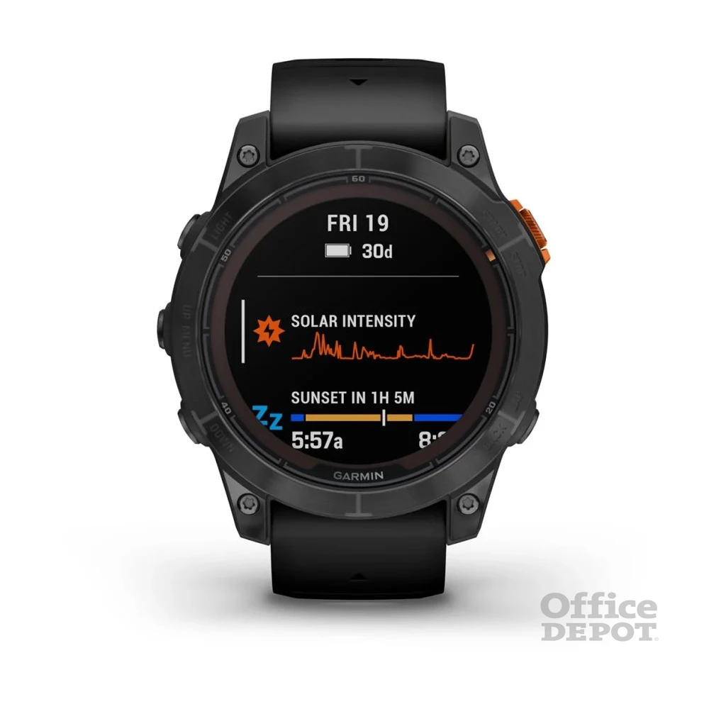 Garmin Fenix 7 Pro Solar, szürke, fekete szilikon szíjjal okosóra