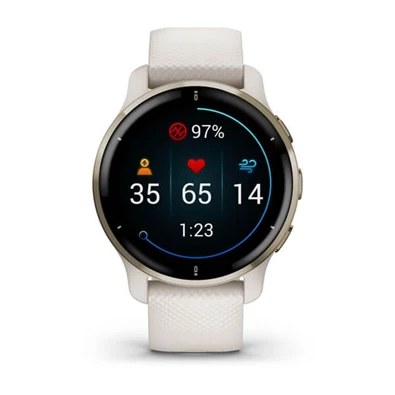 Garmin Venu 2 Plus (43mm) szilikon pántos arany okosóra Garmin Venu 2 Plus (43mm) szilikon pántos arany okosóra