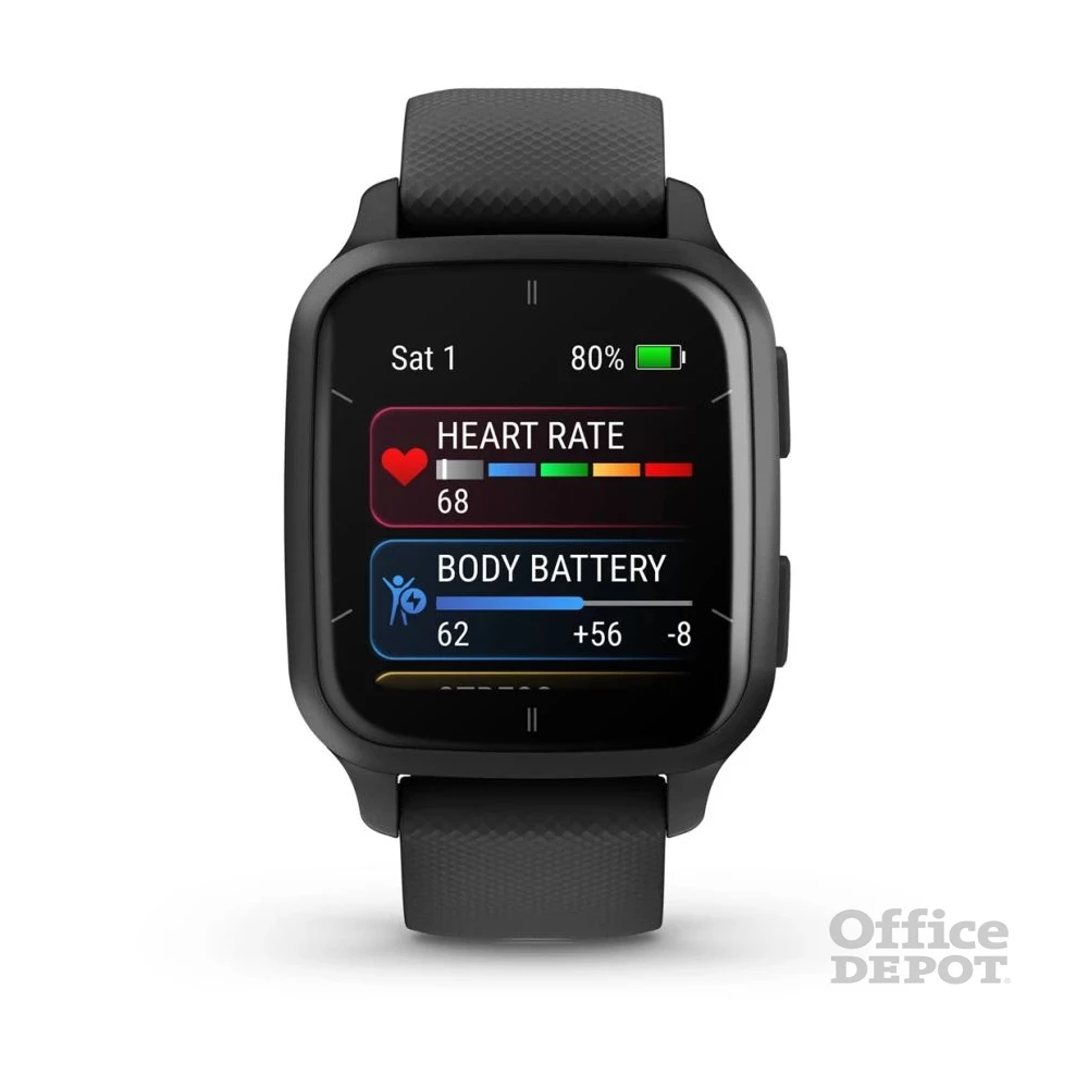 Garmin Venu Sq 2 Music Fekete, szürke kerettel okosóra
