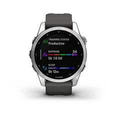 Garmin fenix 7S (42mm) grafit szilikon pántos ezüst okosóra