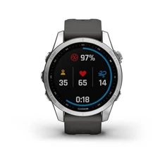 Garmin fenix 7S (42mm) grafit szilikon pántos ezüst okosóra