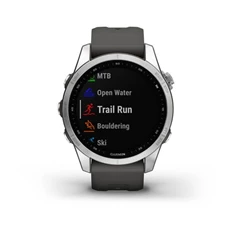 Garmin fenix 7S (42mm) grafit szilikon pántos ezüst okosóra