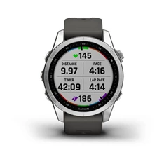 Garmin fenix 7S (42mm) grafit szilikon pántos ezüst okosóra