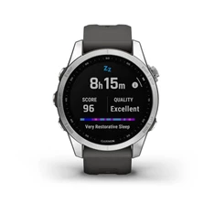 Garmin fenix 7S (42mm) grafit szilikon pántos ezüst okosóra
