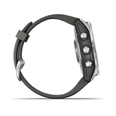 Garmin fenix 7S (42mm) grafit szilikon pántos ezüst okosóra