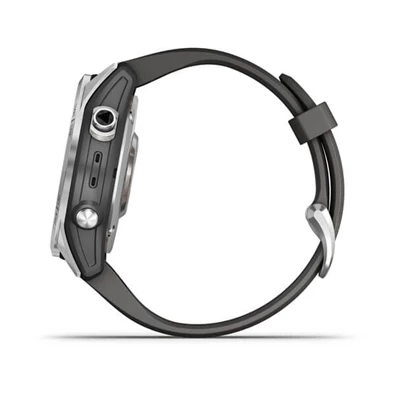 Garmin fenix 7S (42mm) grafit szilikon pántos ezüst okosóra