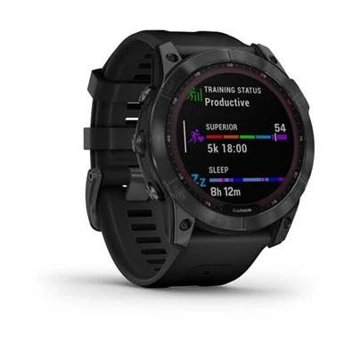 Garmin fenix 7X Solar (51mm) szilikon pántos fekete okosóra Garmin fenix 7X Solar (51mm) szilikon pántos fekete okosóra