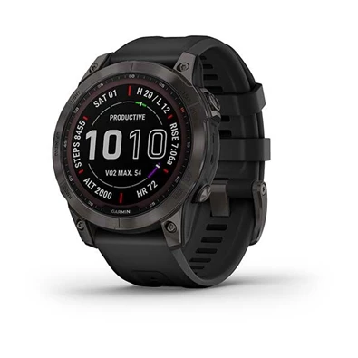 Garmin fenix 7 Sapphire Solar (47mm) szilikon pántos fekete okosóra Garmin fenix 7 Sapphire Solar (47mm) szilikon pántos fekete okosóra