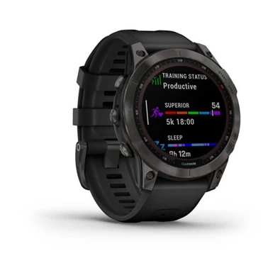 Garmin fenix 7 Sapphire Solar (47mm) szilikon pántos fekete okosóra Garmin fenix 7 Sapphire Solar (47mm) szilikon pántos fekete okosóra