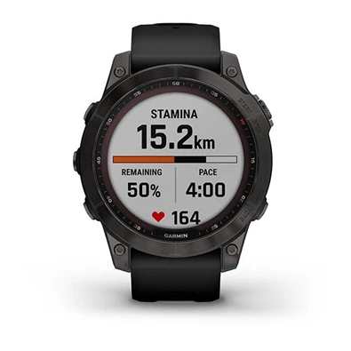 Garmin fenix 7 Sapphire Solar (47mm) szilikon pántos fekete okosóra Garmin fenix 7 Sapphire Solar (47mm) szilikon pántos fekete okosóra