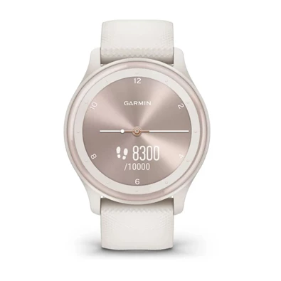 Garmin vívomove Sport fehér szilikon szíjjal barackarany órakerettel okosóra Garmin vívomove Sport fehér szilikon szíjjal barackarany órakerettel okosóra