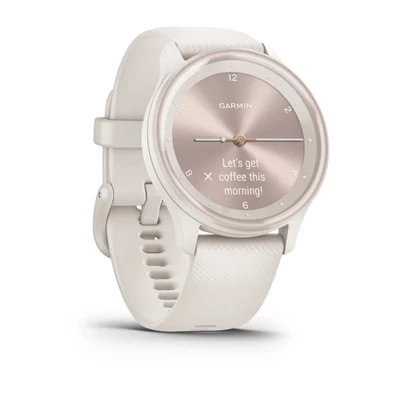 Garmin vívomove Sport fehér szilikon szíjjal barackarany órakerettel okosóra Garmin vívomove Sport fehér szilikon szíjjal barackarany órakerettel okosóra