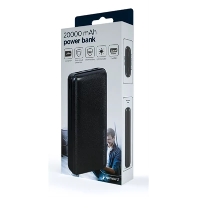 Gembird PB20-02 20000mAh fekete power bank Gembird PB20-02 20000mAh fekete power bank