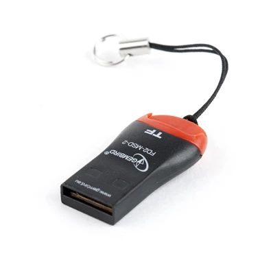 Gembird USB2.0 microSDHC fekete-piros kártyaolvasó, kulcstartó funkcióval Gembird USB2.0 microSDHC fekete-piros kártyaolvasó, kulcstartó funkcióval