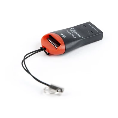 Gembird USB2.0 microSDHC fekete-piros kártyaolvasó, kulcstartó funkcióval Gembird USB2.0 microSDHC fekete-piros kártyaolvasó, kulcstartó funkcióval