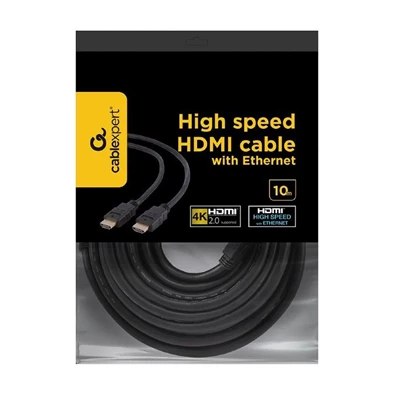 Gembird HDMI V2.0 apa-apa aranyozott csatlakozóval 10m, bulk csomagolás kábel Gembird HDMI V2.0 apa-apa aranyozott csatlakozóval 10m, bulk csomagolás kábel