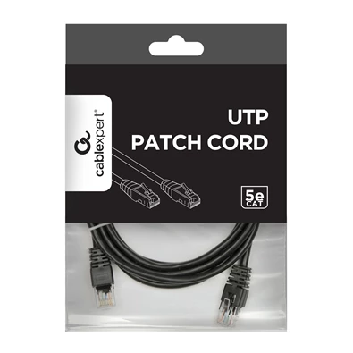 Gembird PP12-2M/BK 2m RJ45 CAT5e UTP M/M fekete kábel Gembird PP12-2M/BK 2m RJ45 CAT5e UTP M/M fekete kábel