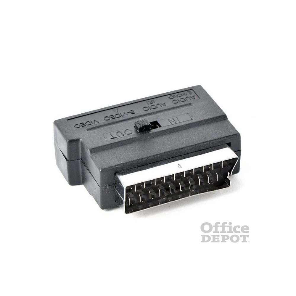 Gembird Scart -> 3db RCA S-Video M/F adapter fekete