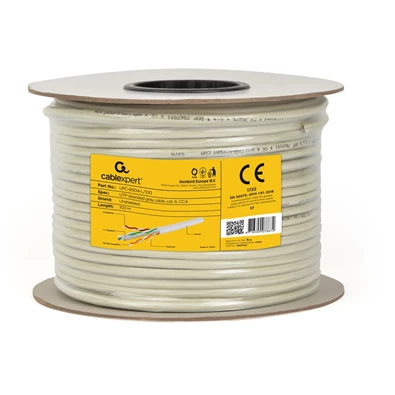 Gembird UPC-6004-L/100 100m CAT6 UTP fali CCA szürke patch kábel Gembird UPC-6004-L/100 100m CAT6 UTP fali CCA szürke patch kábel