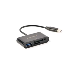 Gembird USB-C SD/microSD kártyaolvasó fekete Gembird USB-C SD/microSD kártyaolvasó fekete