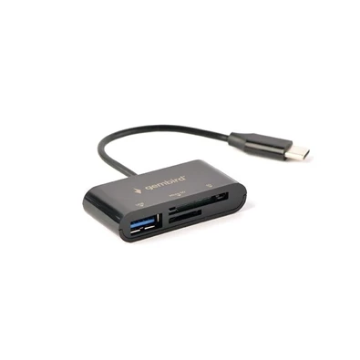 Gembird USB-C SD/microSD kártyaolvasó fekete Gembird USB-C SD/microSD kártyaolvasó fekete